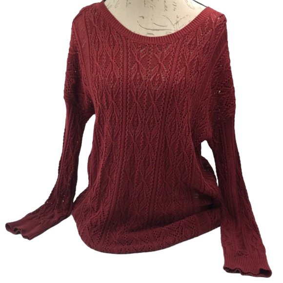 RVCA Deep Red Oversized Knitted Sweater Size M/L - Picture 1 of 5